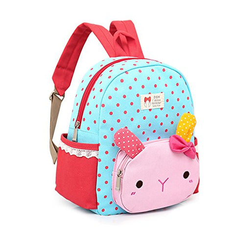 Samber Baby Girl Wave Point Pattern Backpacks Cute Animal Cartoon Schoolbag