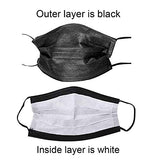 Wecolor 100 Pcs Disposable 3 Ply Earloop Face Masks, Suitable for Home, School, Office and Outdoors (Black)