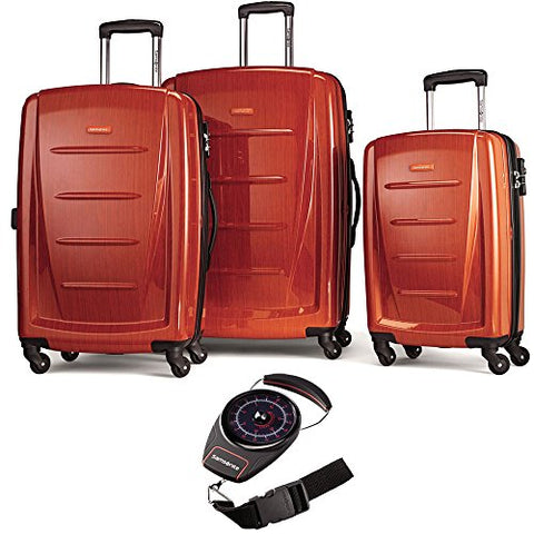 Samsonite 56847-1641 Winfield 2 3 Piece Spinner Set - Orange with Luggage Scale