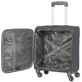 Flight Knight Lightweight 4 Wheel 300D Soft Case Suitcases Maximum Size For Vueling - Cabin Charcoal FFK0032_S