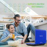 Portable DVD Player 11.5" with 5 Hours Rechargeable Battery by SPACEKEY, 9" Swivel Screen, Support USB/SD Slot and 1.8M Car Charger, Support Memory and Region Free (Blue)