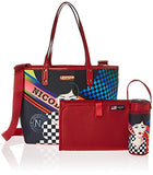 Multi-Functional Red Tote Diaper Bag with Changing Mat