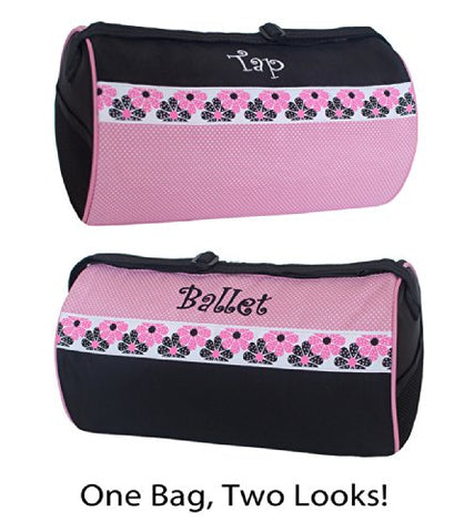 Sassi Designs Girl'S Ballet Tap Combo Roll Duffel Bag, Small, Pink/Black
