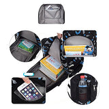 Fanci Flora Camo Prints Waterproof Nylon Elementary Middle High School Backpack Bookbag for Teenage