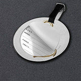 Personality round luggage tag Nautical Fashion match Gold Foil Anchor Image Be Safe and Grounded Voyage Journey Adventure Fisherman，Diameter3.7" Gold White