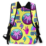 Multi leisure backpack,Vaporwave With Palms Words Yeah,offline Rainb, travel sports School bag for adult youth College Students