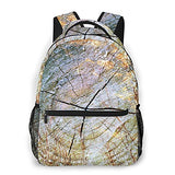 Multi leisure backpack,Double Exposure Of Trees At Woods And Cut Tre, travel sports School bag for adult youth College Students