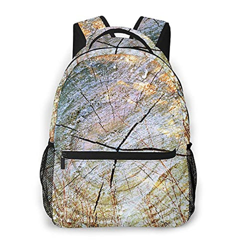 Multi leisure backpack,Double Exposure Of Trees At Woods And Cut Tre, travel sports School bag for adult youth College Students