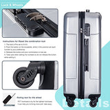 Merax 3 Piece P.E.T Luggage Set Eco-Friendly Light Weight Spinner Suitcase(Silver)