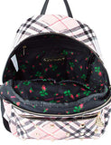 Betsey Johnson Plaid Patent Stud Medium Backpack - Blush Multi