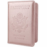 Gdtk Leather Passport Holder Cover Case Rfid Blocking Travel Wallet (Rose Gold)