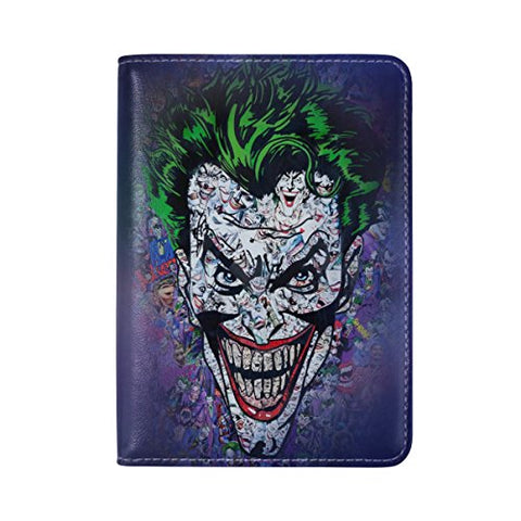 Funny Art Clown Genuine Leather UAS Passport Holder Travel Wallet Cover Case