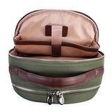 McKlein, N Series, Parker, Nano Tech-Light Nylon with Leather Trim, 15" Nylon Dual Compartment Laptop Backpack, Green (18551)