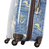Tommy Bahama Carry On Hardside Luggage Spinner Suitcase, Navy Map Print