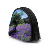 Oxford Cloth Landscape Purple Flowers Sky TRE Coin Purse Small Zipper Wallet Bag Change Pouch Mini Cosmetic Makeup Bags Organizer Multipurpose Pouches