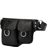 Vicenzo Leather Alvere Leather Waist Pack (Black)