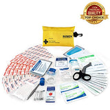 Small First Aid Kit, 100 Pieces Compact Waterproof Mini Emergency Survival Kit FDA OSHA Compliant for Home, Workplace, Vehicle, Travel, Camping, Backpacking Outdoor (Yellow)