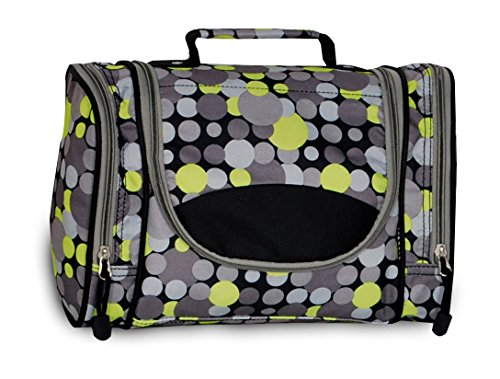 Everest Deluxe Toiletry Bag, Yellow/Gray Dot
