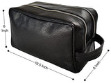 Genuine Leather Travel Toiletry Bag - Dopp Kit Travel Organizer By Rustic Town (Medium, Black)