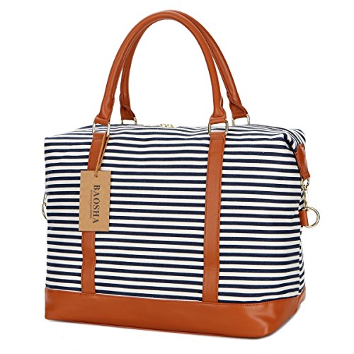 BAOSHA Large Travel Bags for Women Holdall Weekend Bag Sports Gym Bag  Travel Duffle Overnight Bag HB-23 (HS)
