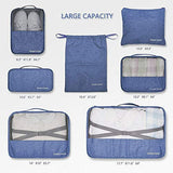 Packing Cubes Backpack Organizers Set for Carry on Travel Bag Luggage Cube (New Navy 7)