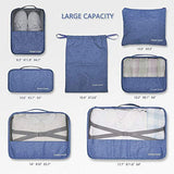 Packing Cubes Backpack Organizers Set for Carry on Travel Bag Luggage Cube (New Navy 7)