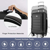SHOWKOO Luggage Sets Expandable PC+ABS Durable Suitcase Double Wheels TSA Lock Black 3pcs