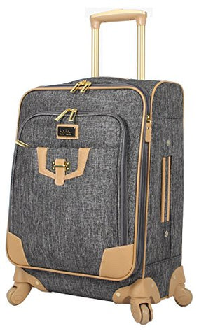 Nicole Miller Paige Collection 20" Expandable Carry On Luggage Spinner (Silver)