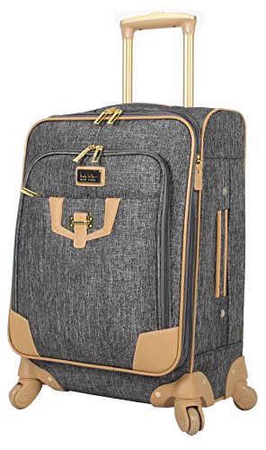 Nicole Miller Paige Collection 20" Expandable Carry On Luggage Spinner (Silver)