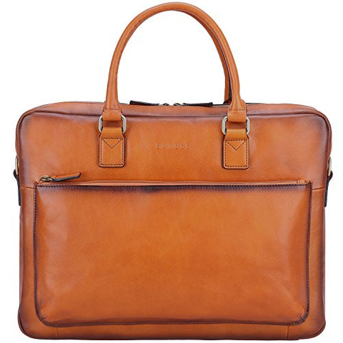 Banuce Vintage Full Grain Leather Briefcase For Men Tote Business Messenger Bag 14" Laptop Shoulder