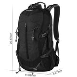 Gonex 35L Hiking Backpack Mountaineering Bag, Rain Cover Included Black