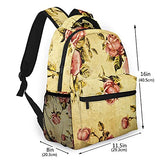 Multi leisure backpack,Old Fashioned Victorian Style Rose Dramatic C, travel sports School bag for adult youth College Students