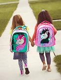 Girls Backpack Set for School with Lunch Bag Magic Unicorn Reversible Sequin Bookbag for Elementary Preschool Backpacks
