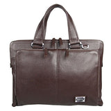 ABage Men's Genuine Leather Business Case Briefcase Portfolio Tote Handbag Coffee