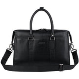 Banuce Men Black Genuine Leather Briefcase Business Travel Tote Shoulder Messenger Bag
