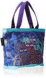 Laurel Burch Bag, 11 By 3 By 8-Inch, Indigo Cats