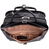 McKleinUSA L Series, Granville, Top Grain Cowhide Leather, 15" Leather Wheeled Ladies' Laptop Briefcase, Black (96145A)