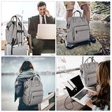 Laptop Backpack for Women Men, Travel Backpack for 15.6 Inch Laptop with RFID Pocket USB Charging Port, College School Backpack Bookbag Water Resistant Carry on Bag for Office/Teacher/Work,Grey