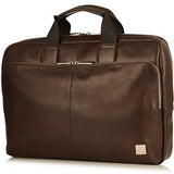 Knomo Luggage Men'S Knomo Brompton Classic Newbury Full Leather Single Zip Brief 15" Briefcase,