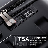 Coolife Luggage Expandable(only 28") Suitcase PC+ABS Spinner Built-In TSA lock 20in 24in 28in Carry on (Caribbean Blue, M(24in).)