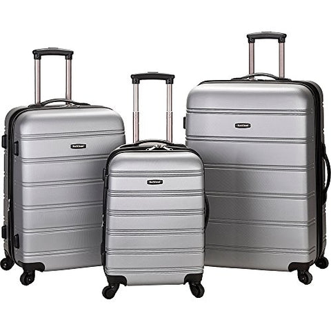Rockland Luggage Melbourne 3 Piece Set, Silver