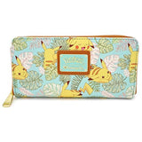 Loungefly x Pokemon Pikachu Leaves Mint Zip-Around Wallet (Mint, One Size)