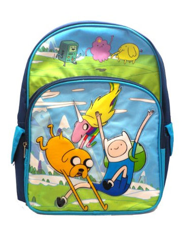 Full Size Blue Jump And Land Adventure Time Backpack - Adventure Time Bookbag