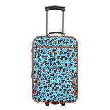 Rockland 2 Piece Luggage Set, Blue Leopard, One Size