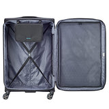Delsey Luggage Hyperglide Large Checked Luggage Lightweight Spinner Suitcase, Black