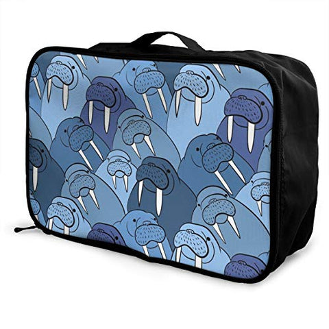 Travel Lightweight Waterproof Foldable Storage Carry Luggage Duffle Tote Bag - Walrus Cute Animal