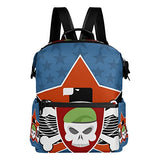 Colourlife Skull In Charge On Shield Stylish Casual Shoulder Backpacks Laptop School Bags Travel