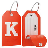 Initial Luggage Tag with Full Privacy Cover and Stainless Steel Loop – (Letter K)