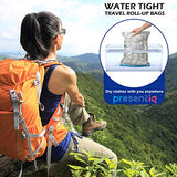 Premium Travel Storage Compression Bags for Clothes |8 Pack 4L 4M| Zippered, Roll Up, Space-Saving - No Vacuum Luggage Accessories | Heavy-Duty Airtight - Waterproof Seal - Reusable