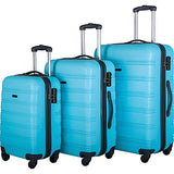 Expandable 3 Piece Luggage Sets Hardside Durable Suitcase with Spinner Wheels TSA Lock, 3 Pcs Carry On Case Travel Home Outdoor School Lightweight Trolley Case ( 20" 24" 28" Blue)